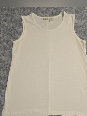 Max Studio White Sleeveless Crewneck Tank Top